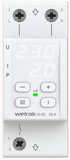 Реле напряжения с контролем тока однофазное с термозащитой, TrueRMS, ProModel WELROK VI-50 Реле и контакторы #1
