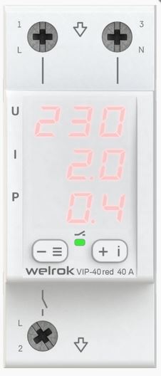 Реле многофункциональное для защищиты однофазного бытового и промышленного электрооборудования WELROK VIP-40 red Реле и контакторы #1